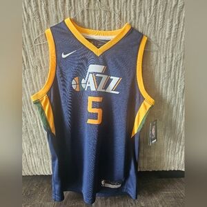 Utah Jazz Jersey # 5 Hood. Size Large (14/16) teen. New.
